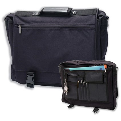 Masters Briefcase Flap-over Polyester Soft-sided Expandable W400xD90xH310mm Black