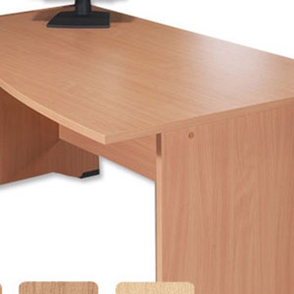 Sonix S5 1600 Panel-end Desk Wave Right-Hand W1600xD1000-800xH730mm Beech