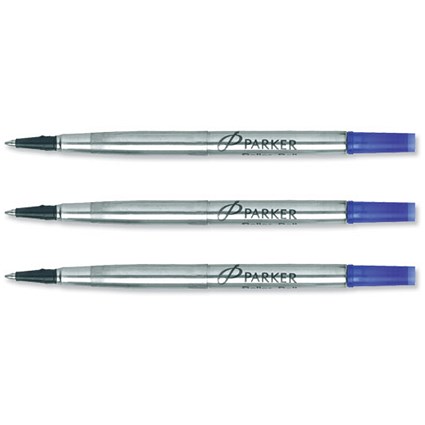 Parker Refill Roller Ball Cartridges Medium 0.8mm Black [Pack 12]