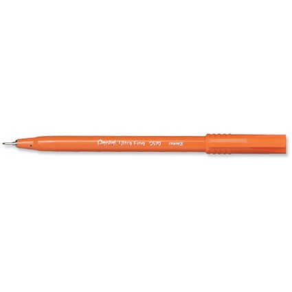 Pentel S570 Ultra Fine Pen Plastic 0.6mm Tip 0.3mm Line Green [Pack 12]
