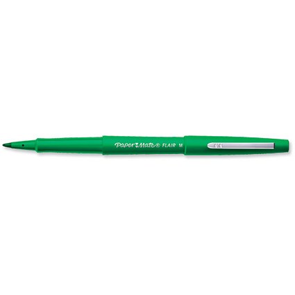 Paper Mate Fine Line Marker, 0.8mm Line, Green, Pack of 12