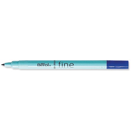 Berol Colour Fine Pen with Washable Ink 0.6mm Line Blue [Wallet 12]
