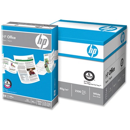 Hewlett Packard [HP] Office Paper Ream-Wrapped 80gsm A4 White [5 x 500 Sheets]