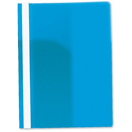 Rexel A4 Data Flat Files / Title Strip / Full Back Pocket / Blue / Pack of 25