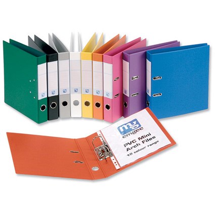 Emgee Mini Lever Arch File PVC 50mm Spine A4 Assorted [Pack 10]