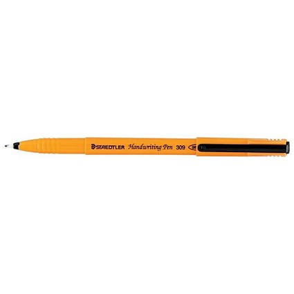 Staedtler 309 Handwriting Pen Fibre Tipped, Black, Bulk Pack, Pack of 10 x 10