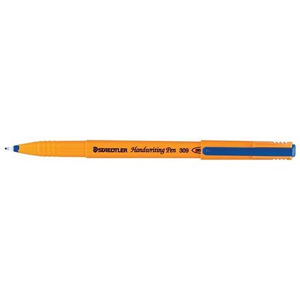 Staedtler 309 Handwriting Pen Fibre Tipped, Blue, Bulk Pack, Pack of 10 x 10