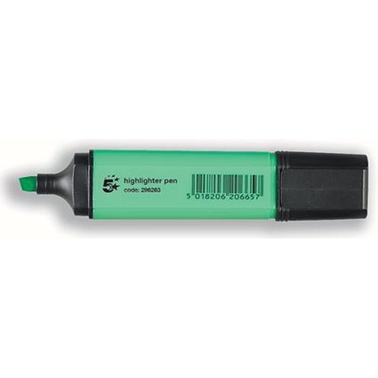 5 Star Highlighters Chisel Tip 1-5mm Line, Green, Bulk Pack of 144