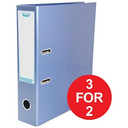 Elba Lever Arch Files / Laminated Gloss Finish / A4 / Metallic Blue - 3 for the Price of 2