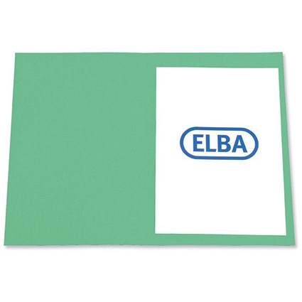 Elba Bright Folder Square Cut Recycled Heavyweight 290gsm Foolscap Green Ref 100090271 [Pack 25]