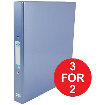 Elba Ring Binder / Laminated Gloss Finish / 2 O-Ring / 25mm Capacity / A4 / Metallic Blue - 3 for the Price of 2
