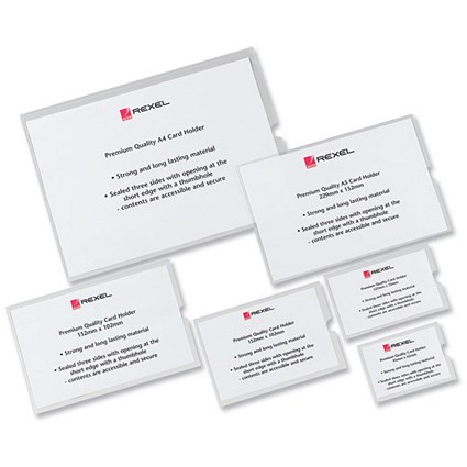 Rexel Card Holder Nyrex Open on Long Edge A4 [Pack 25]