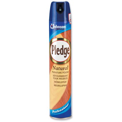 Pledge Professional Furniture Polish Aerosol Spray Natural 400ml [Pack 2]