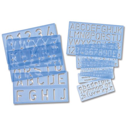 Helix Lettering Stencil Set of of Letters Numbers and pound/p Symbols Multiple Sizes 9-piece