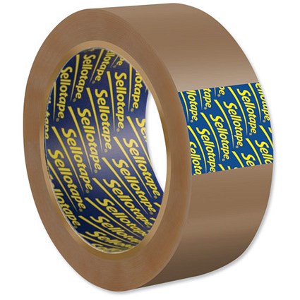 Sellotape Case Sealing Tape Vinyl 38mm x 66m Buff Ref 1444926 [Pack 8]