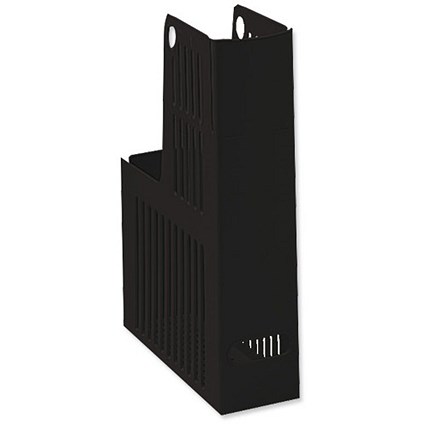 Magazine Rack File Durable Polystyrene A4 Black [Pack 10]