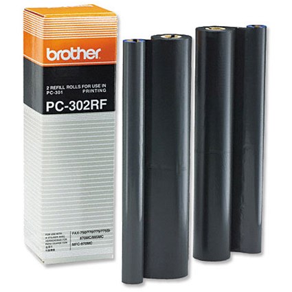 Brother PC302RF Black Thermal Fax Ribbon (Twin Pack)