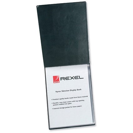 Rexel Nyrex Slimview Display Book, 24 Pockets, A3, Black
