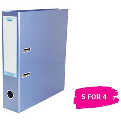 Elba A4 Lever Arch File / Laminated Gloss Finish / 70mm Spine / Metallic Blue / Buy 4 Get 1 Free