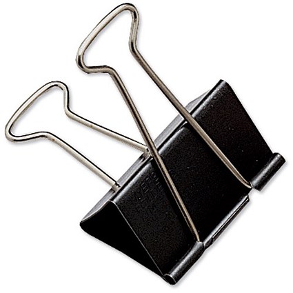 Foldback Clip 24mm Black [Pack 100]