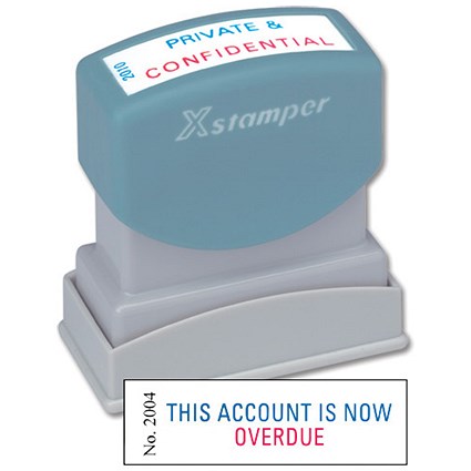 Xstamper Two-colour Word Stamp Pre-inked Reinkable - This Account Is Now Overdue - W42xD13mm