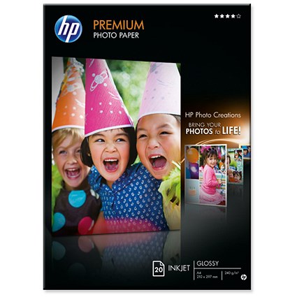 Hewlett Packard (HP) Premium Photo Paper Glossy 240gsm A4 (20 Sheets)