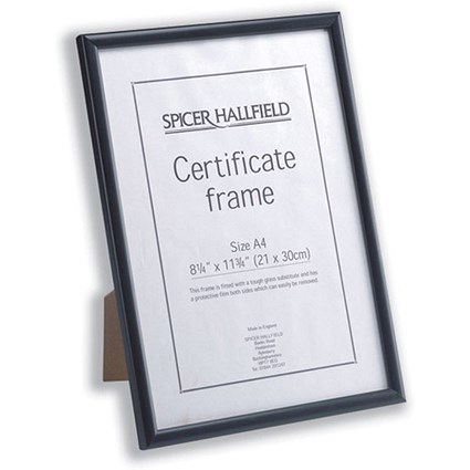 Spicer Hallfield 700 Certificate or Photo Frame Portrait or Landscape A4 210x297mm Black