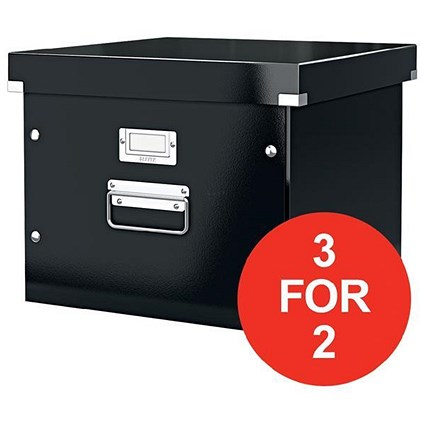 Leitz Click & Store Archive Box For A4 Suspension Files / Black / 3 for the Price of 2