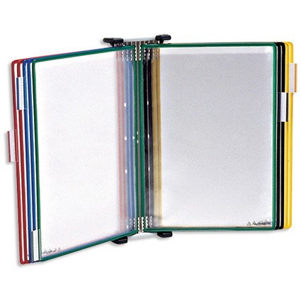 Tarifold Technic Wall Display Unit with 5 Clip-on Index Tabs and 10 Pockets A4 Blue