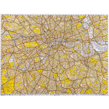 Map Marketing Central London Street Map Unframed 1 Mile-3 inches W1020xH760mm