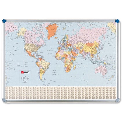 Nobo World Political Map MagneticW1236xH866mm