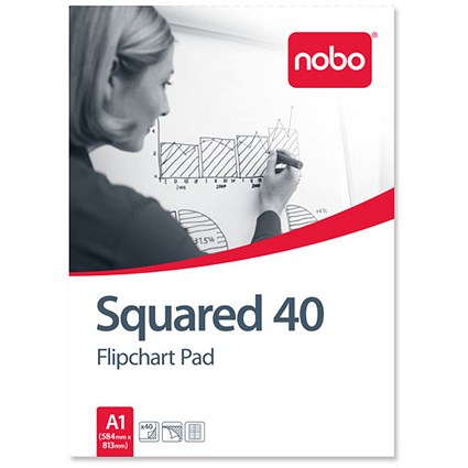 Nobo Flipchart Pad Perforated 40 Sheets A1 Feint 25mm Squared [Pack 5]