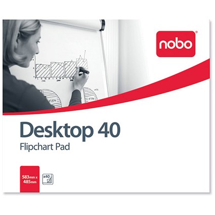 Nobo Desktop Flip-over Pad for Flip-over Easel 40 Sheets B1 Plain [Pack 5]