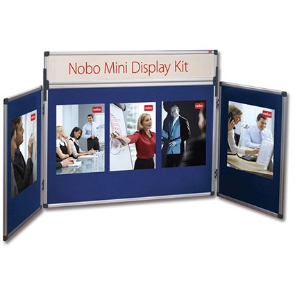 Nobo Mini Display Panel Kit / 1x W900xH600mm Panel / 2x W450xH600mm Panels / Blue