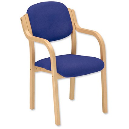 Trexus Wood Frame Armchair - Blue
