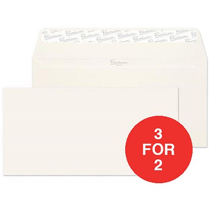 Blake Premium DL Wallet Envelopes / Laid / High White / Peel & Seal / 120gsm / Pack of 500 / 3 for the Price of 2