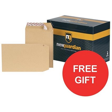 New Guardian Heavyweight C5 Pocket Envelopes / Manilla / Peel & Seal / Pack of 250 / Offer Includes FREE Envelopes