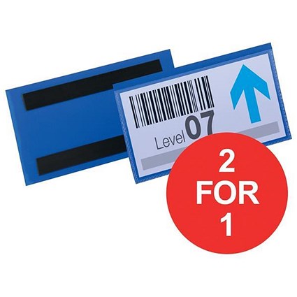 Durable Magnetic Document Sleeves / 150x67mm / Blue / Pack of 50 / Buy One Get One FREE