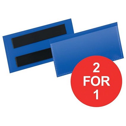Durable Magnetic Document Sleeves / 110x38mm / Blue / Pack of 50 / Buy One Get One FREE