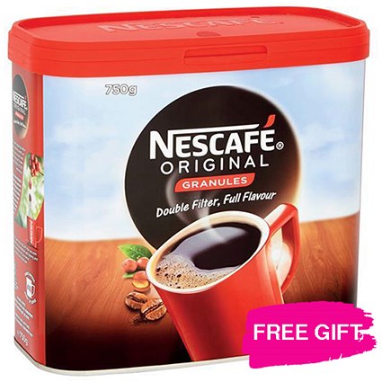 Nescafe Original Instant Coffee Granules / 2 x 750g Tins / Offer Includes FREE Chocolates