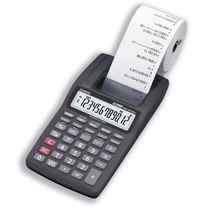 Casio Calculator Printing Euro Tax Battery/Mains-power 12 Digit 1.6 Lines/sec 98x196x39mm Ref HR8TEC