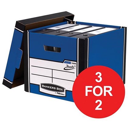 Fellowes Premium 726 Archive Bankers Box / Blue & White / Pack of 10 / 3 for the Price of 2 / Redeem your FREE Christmas Hamper