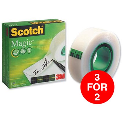 Scotch Magic Tape / 19mmx33m / Matt / 3 for the Price of 2