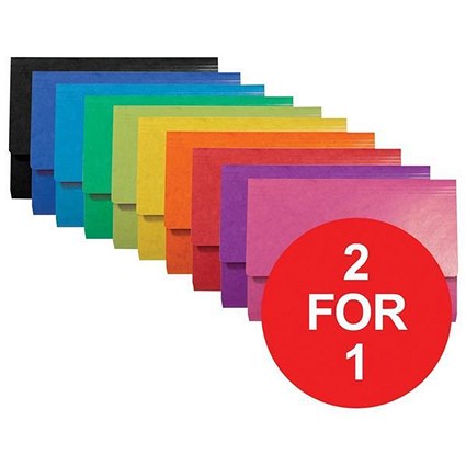 Iderama Document Wallets / Assorted / Foolscap / Pack of 25 / Buy One Get One FREE