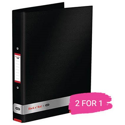 Black n' Red Ring Binder, 25mm Capacity, A4, Buy 1 Get 1 Free