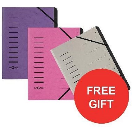 Pagna Pro 7-Part Files / A4 / Purple / Pack of 5 / Offer Includes FREE Files