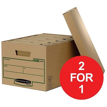Fellowes Bankers Box Earth Storage Boxes / Large / Pack of 10 / Buy One Get One FREE