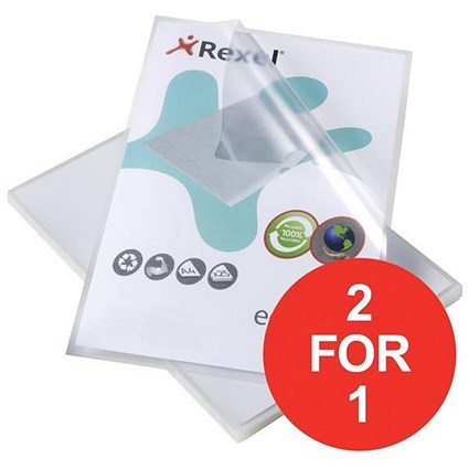 Rexel Eco-Filing Cut Flush Folders / A4 / Anti-glare / Pack of 25 / Buy One Get One FREE