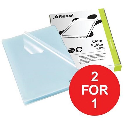 Rexel Cut Flush Folders / A4 / Copy-secure / Pack of 100 / Buy One Get One FREE