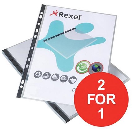 Rexel A4 Eco-Filing Plastic Pockets / Pack of 25 / Buy One Get One FREE